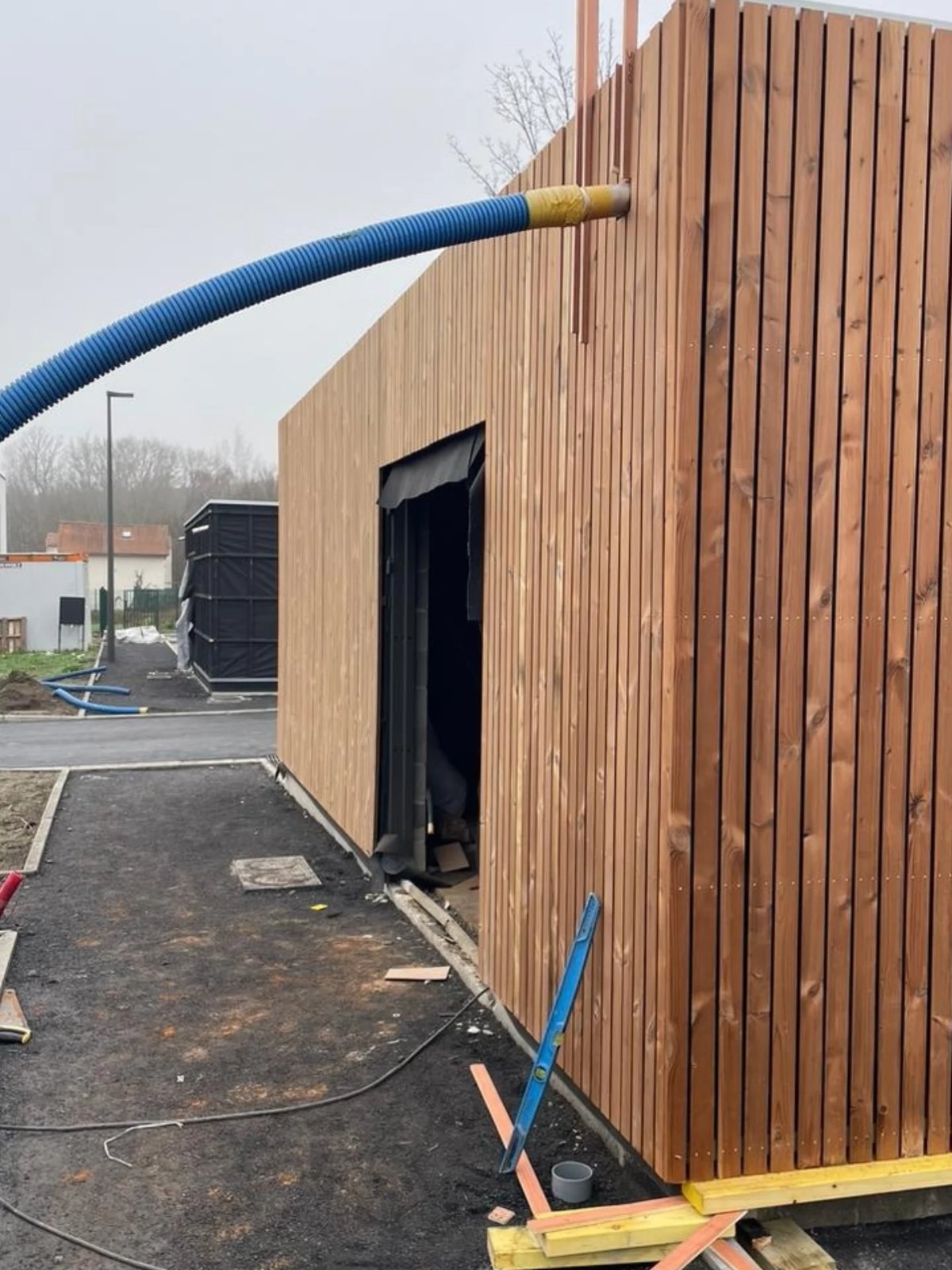 Bardage bois extension, réalisation Menuiserie Winne