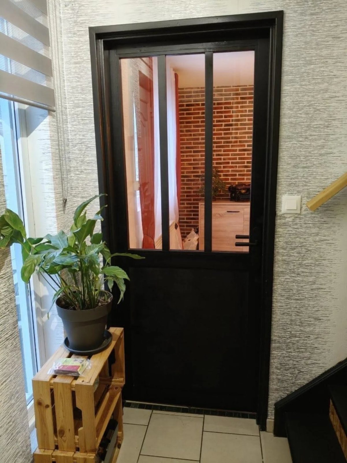 Porte verriere atelier, réalisation Menuiserie Winne